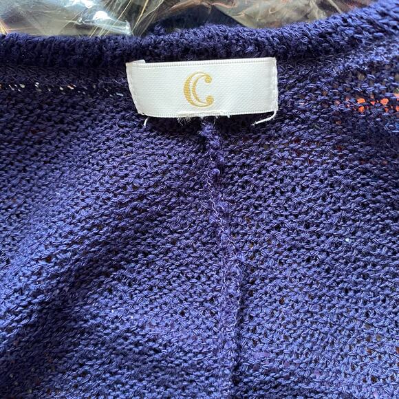 Charming Blue Cardigan SZXL Crotchet Trim Granny Grandma Cottage Peasant Prairie - Picture 2 of 10